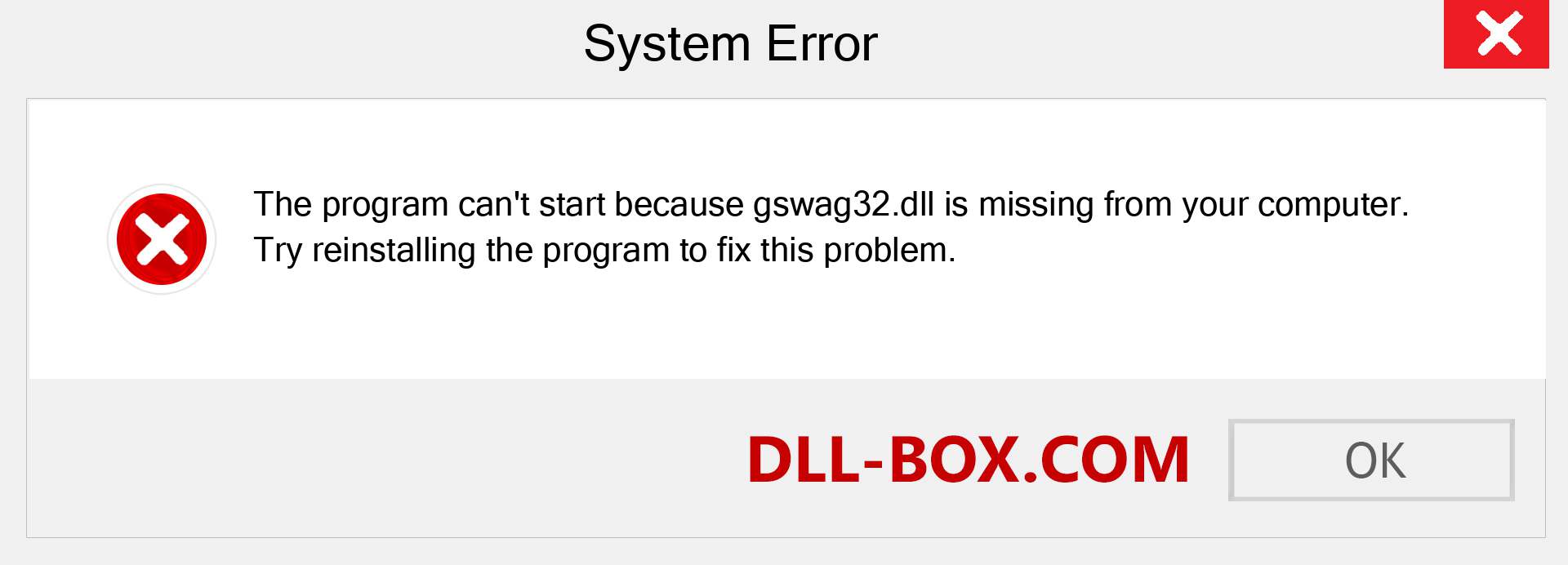  gswag32.dll file is missing?. Download for Windows 7, 8, 10 - Fix  gswag32 dll Missing Error on Windows, photos, images